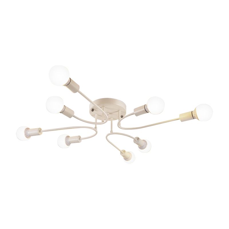 Starburst Semi Flush Mount Lighting Nordic Metal 6/8/10 Lichter Weiß/Gold/Schwarz Deckeneinbauleuchte für Schlafzimmer