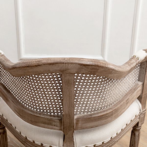 Fauteuil de salle à manger de chaises de salle à manger en osier de style campagnard avec les jambes naturelles