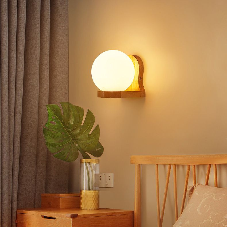 Estilo contemporáneo Luces de apliques de pared geométrica madera 1 lámpara de luz liviana
