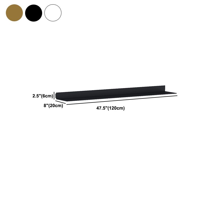 Modern Metal Bookcase 1-tier Wall Mounted Bookshelf in Burnish.