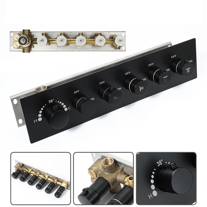 Modern Shower System Brass Temperature Control Ceiling Mounted Shower Trim