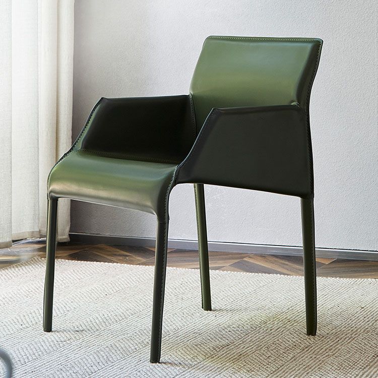 Leather Modern Indoor-Outdoor Chair Restaurant Solid Back Arm Chair
