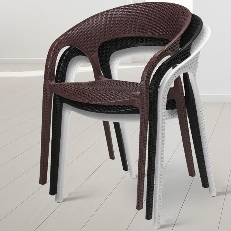 Contemporary Chair Dining Arm Chair with Plastic Legs for Kitchen