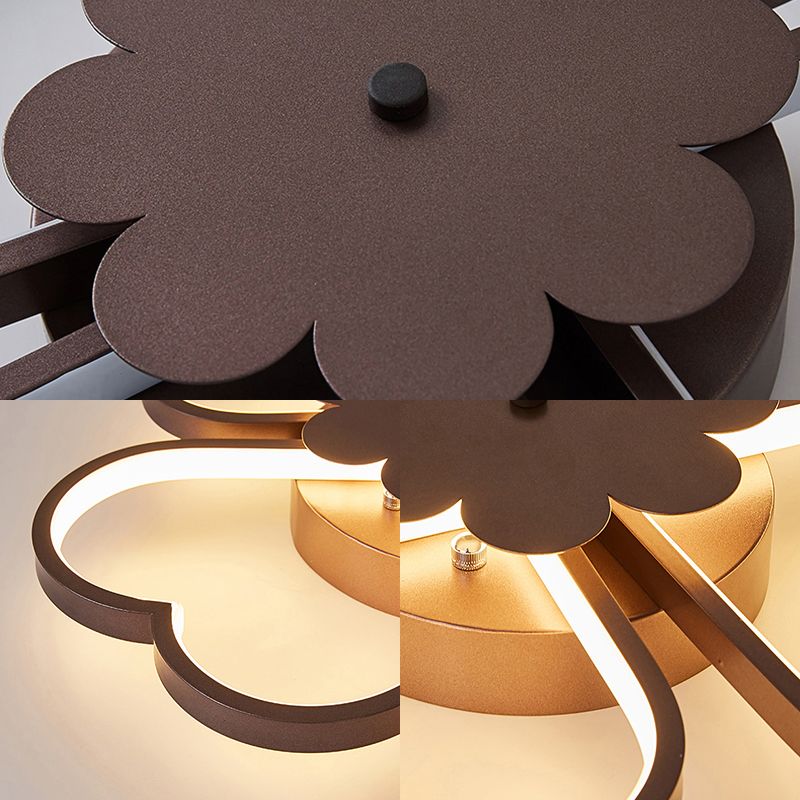 Light de plafond blanc / brun simplicité de 19,5 "/23,5" LED à chasse acrylique à LED LAMPE CHAUDE / BLANC / NATUREL