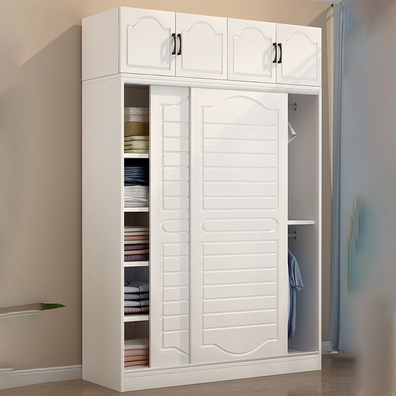 Modern White Wood Frame Wardrobe Freestanding Wardrobe with Soft Close Doors