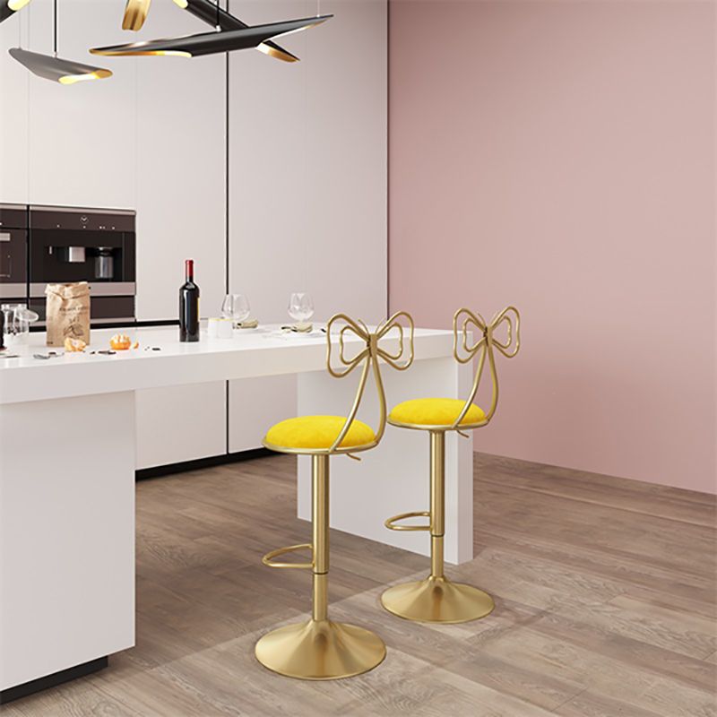 Glam Style Bar-stool with Adjustable Height Swivel Footrest Barstools for Counter Bar