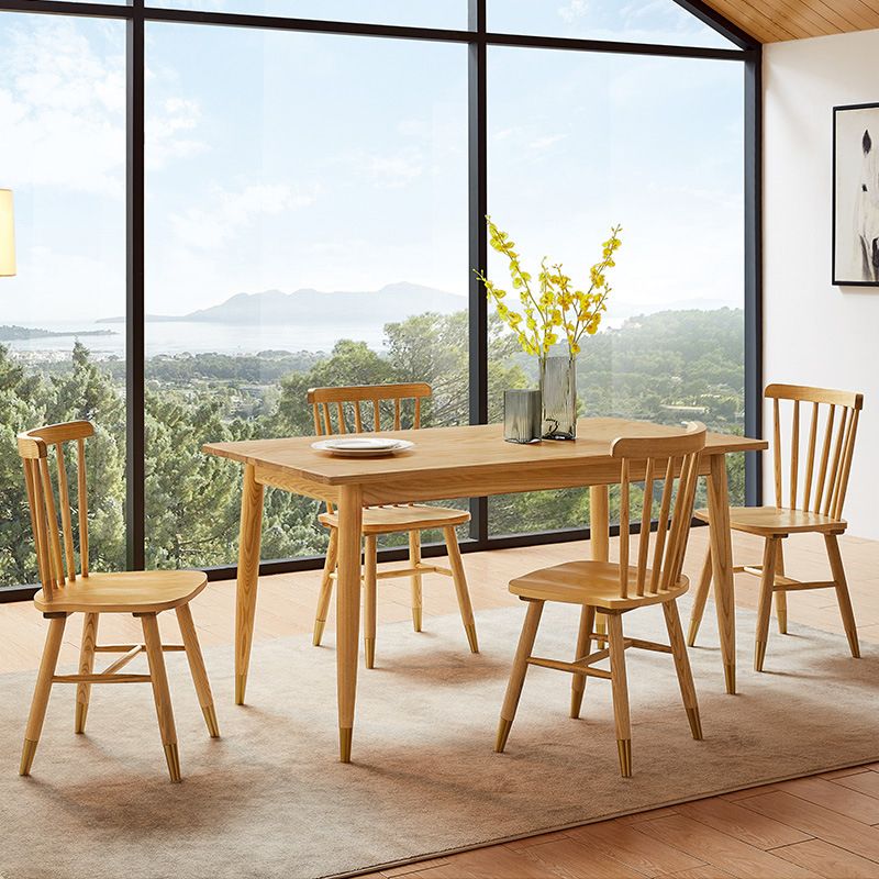 Slat Back Side Chair Wood Scandinavian Dining Kitchen Room Chair