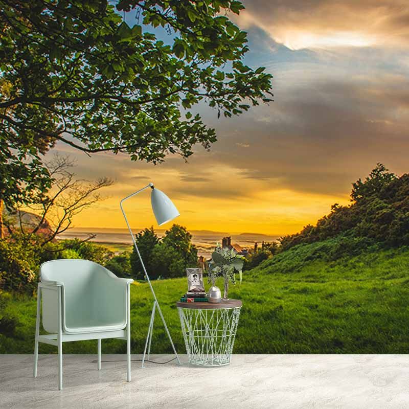 Environment Friendly Wall Mural Wallpaper Setting Sun Sitting Room Wall Mural