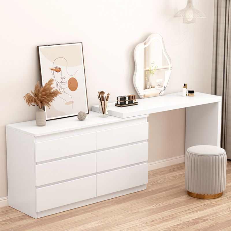 White Bedroom Lighted Mirror Wooden With Drawer Vanity Dressing Table
