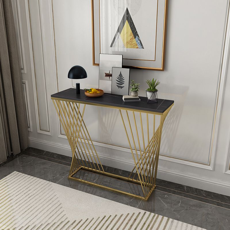 11.81" W Glam Console Accent Table Antique Finish Rectangle Console Sofa Table