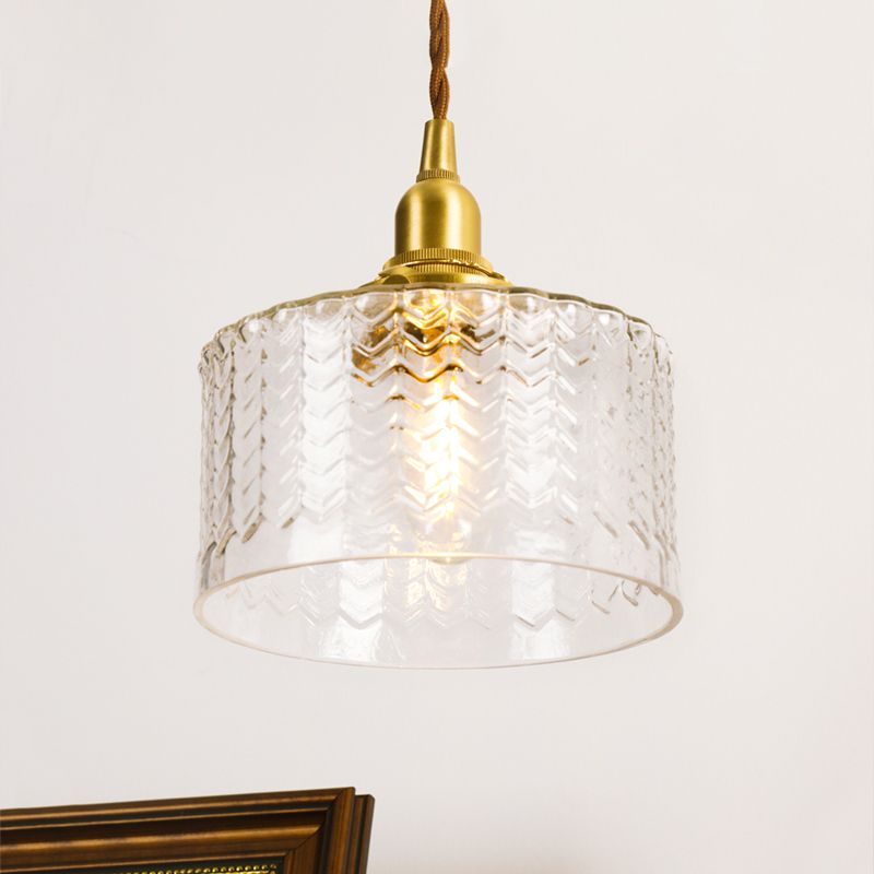 Tambour transparent pendant en verre