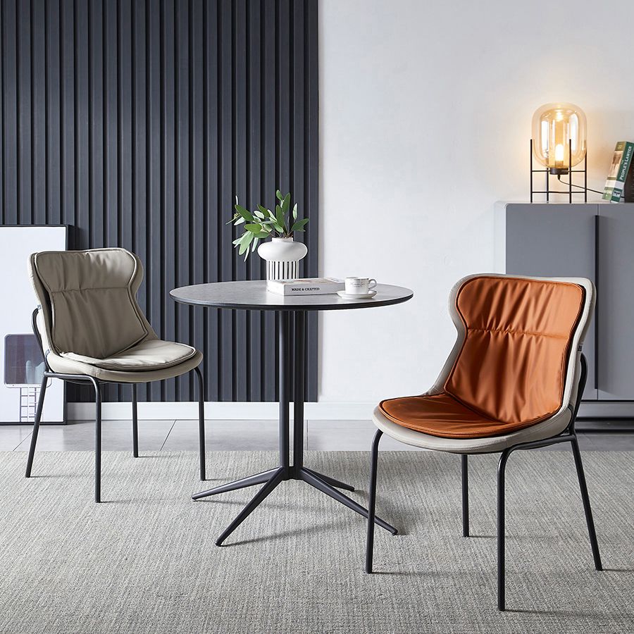 Chaises d'appoint rembourrées modernes avec pieds en métal (Ensemble de 2)