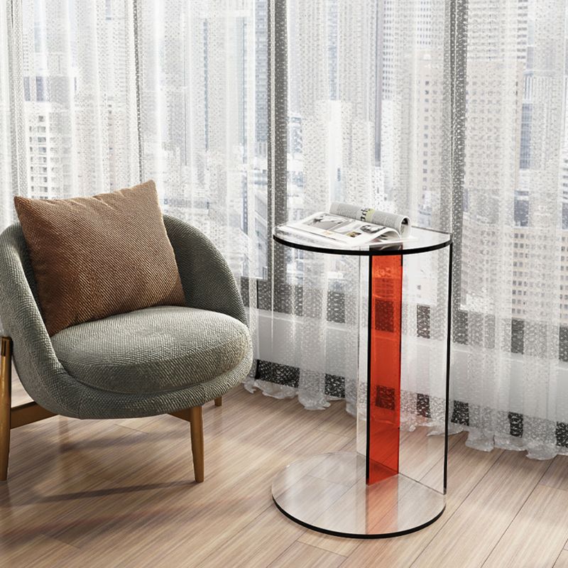 11" Wide Glam Side Table Sled Acrylic Clear Accent Side Table