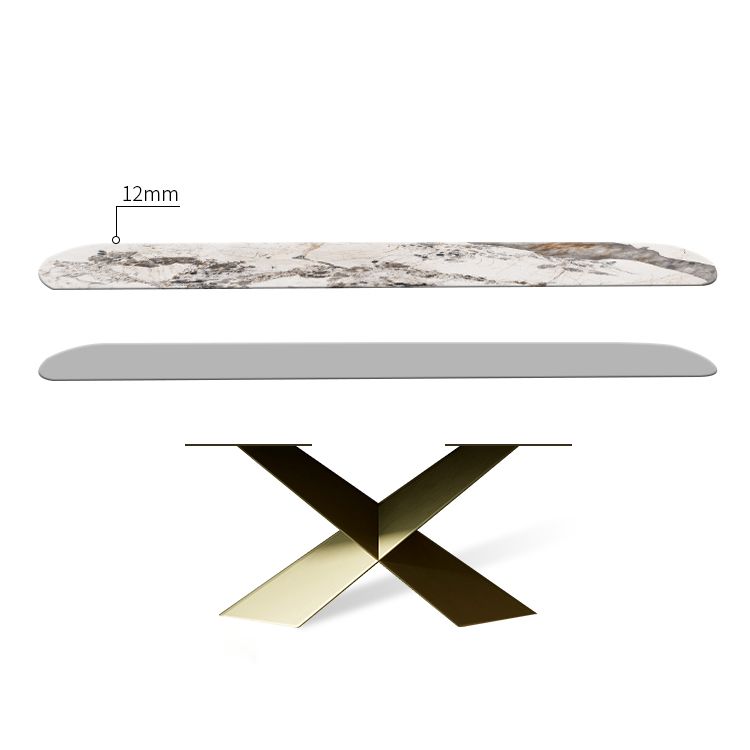 Nordic Glam Sintered Stone Dining Rectangle Table Set 1/3/4/5/6/7 Pieces Dining Set