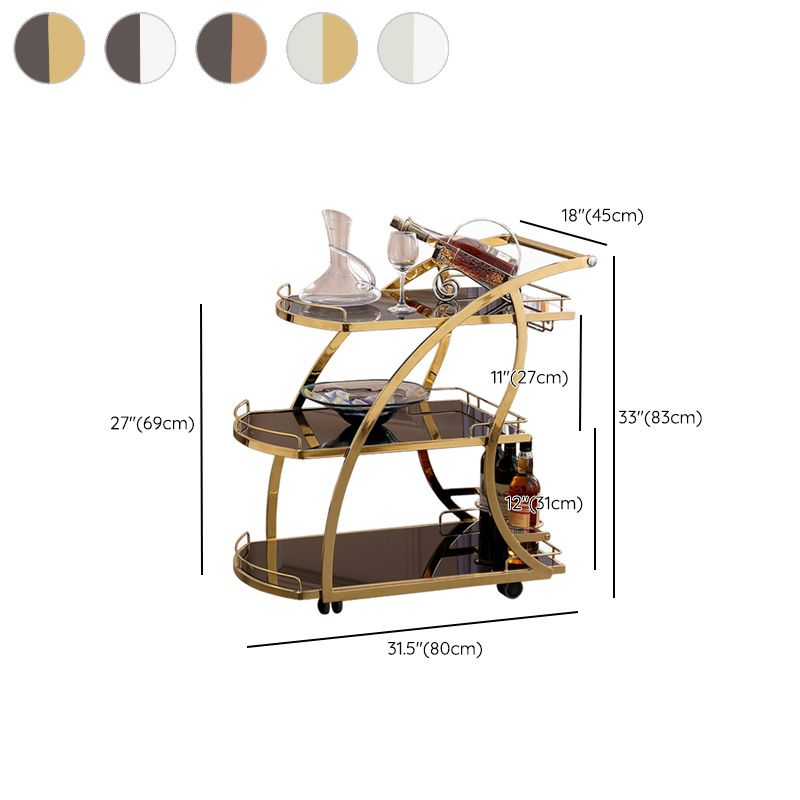 32.68" High Contemporary Style Prep Table Rolling Metal Prep Table for Kitchen