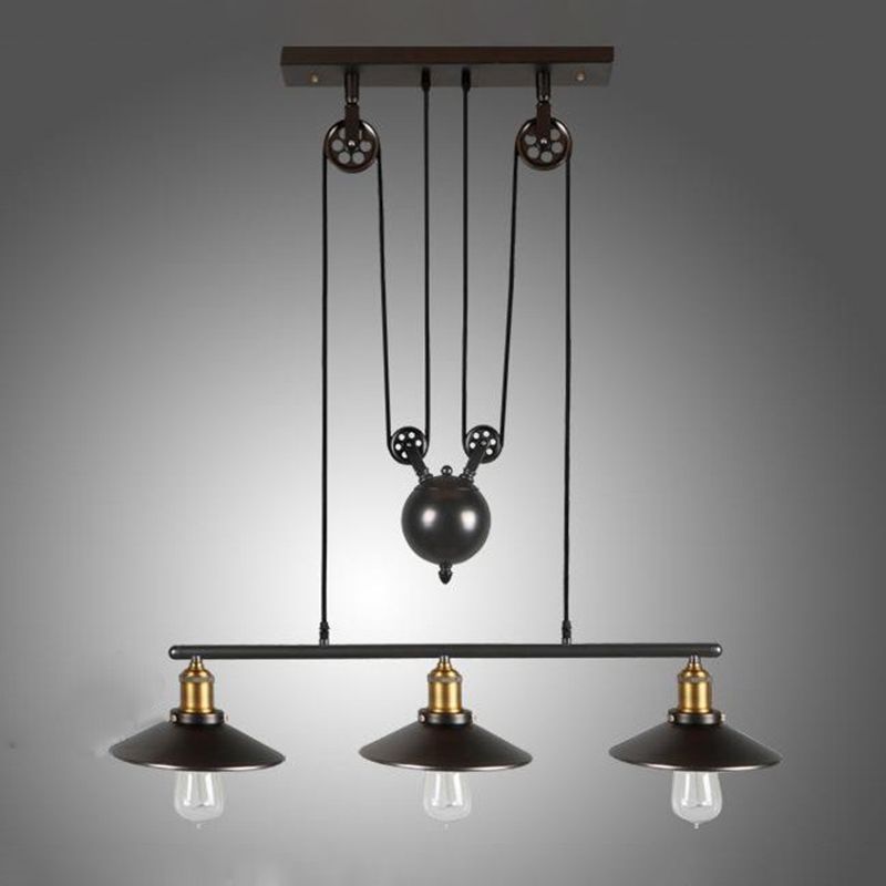 Industrial Island Pendant Lights Metal Multiple-Light Island Light Fixtures