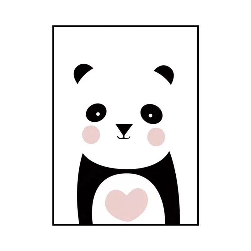Modern Cute Panda Wall Decor Canvas Decorative White Art Print for Nursery, Multiple Sizes