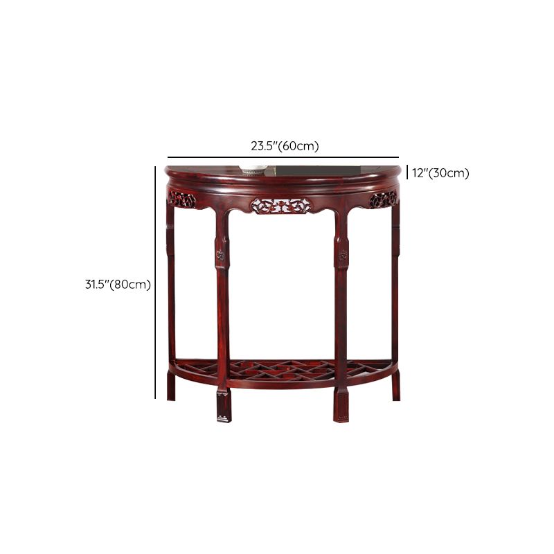 Half Moon Contemporary Console Table Dark Brown Wood Console Sofa Table