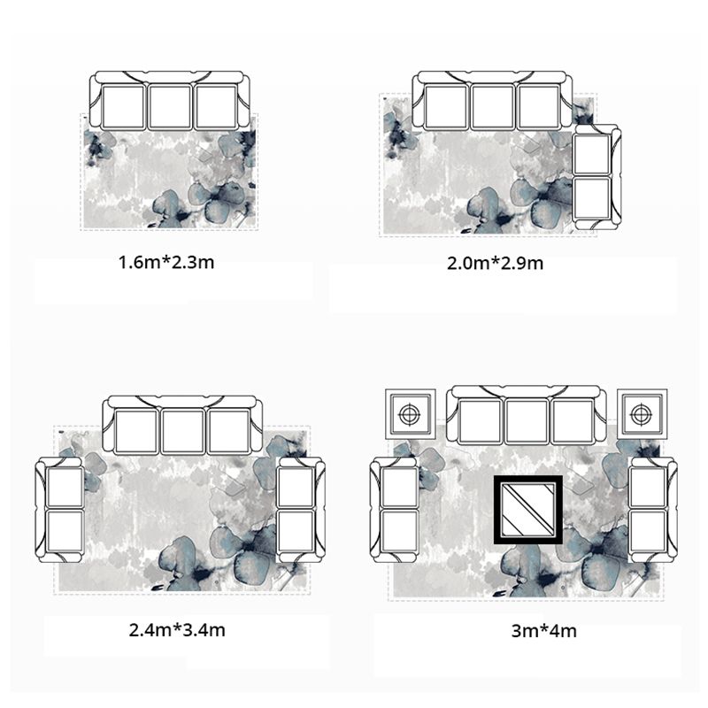 Minimalist Color Rendering Rug White Tone Polyester Area Carpet Stain Resistant Rug for Living Room