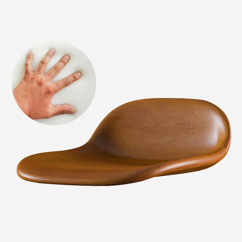 Contemporary Faux Leather Bucket Bar Stools with Black Metal Base