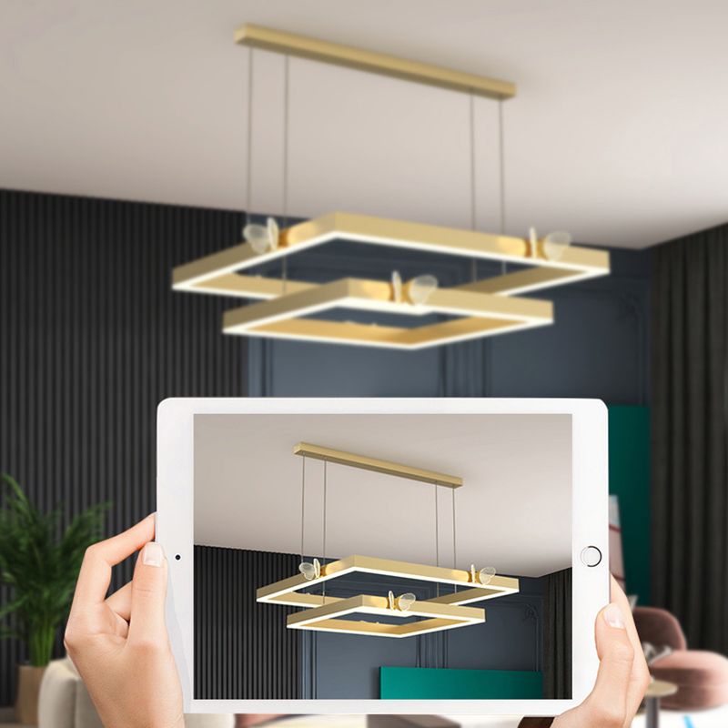 Square Shape Chandelier Lights Contemporary Metal Chandelier Lighting