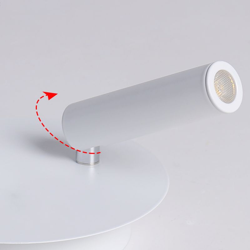 Metal Round Shade Flush Ceiling Light Industrial 2 Lights Ceiling Light Fixture in White