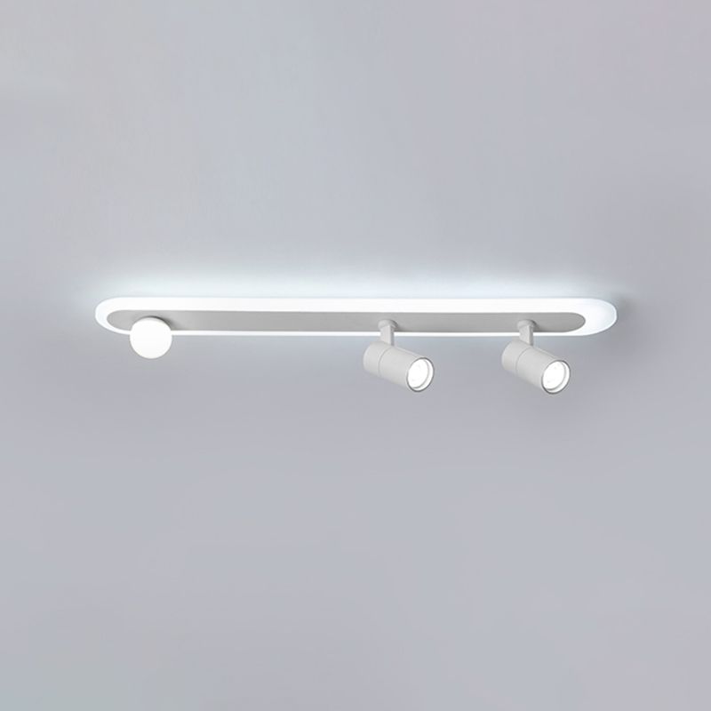 Witte lineaire LED-railverlichtingsarmaturen Moderne aluminium plafondlamp met 2 spots