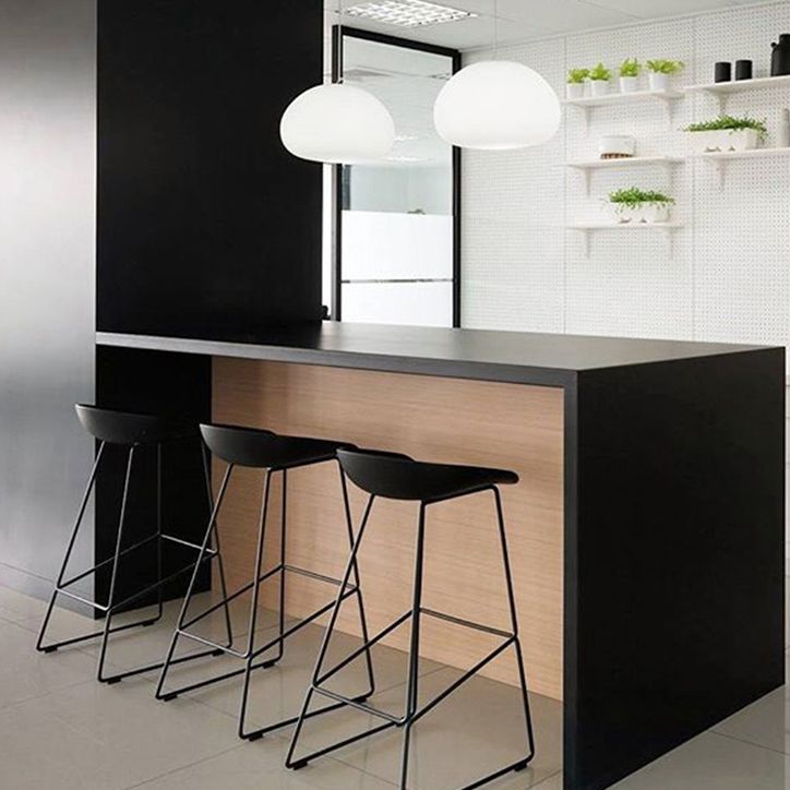 Industrial Indoor Armless Footrest Bar Stool with Metal Legs