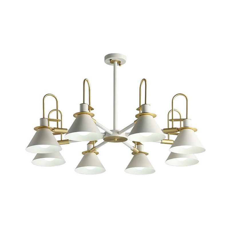 Macaron Loft Funnel Chandelier Metal Undertint Suspension Light for Nursing Room