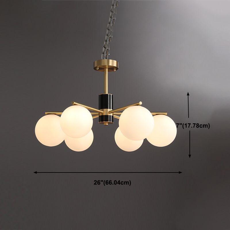 Contemporary Style Spherical Pendant Chandeliers Glass Chandelier Lights in Gold
