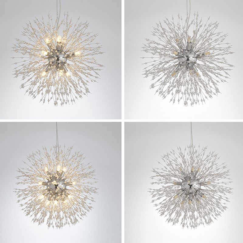 Crystal Dandelion lampadario in stile moderno Multi lampadina lampada sospesa per camera da pranzo camera da letto