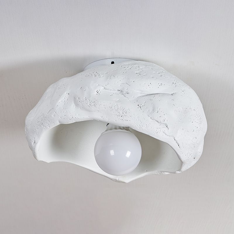 Iron and Resin Ceiling Flush Stone Shape 1- Light Modern Flush in 3 Colors