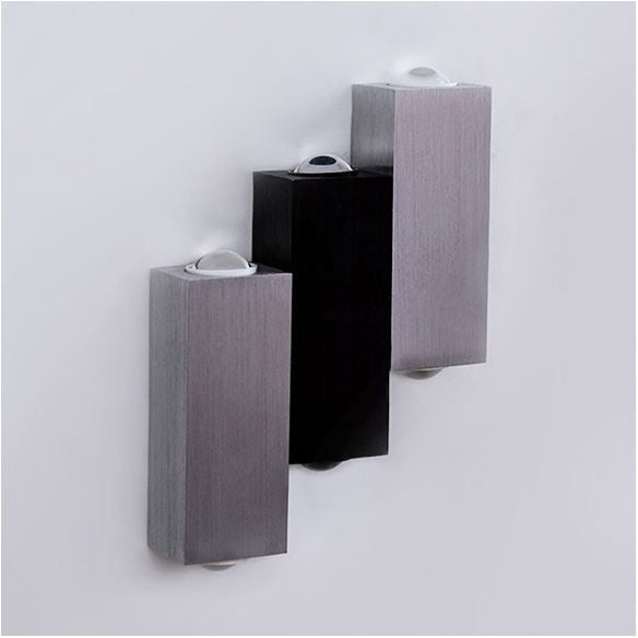 Disconce da parete cubica Stile moderno in alluminio LED Grey Wall Washer Lampada in illuminazione calda/bianca per portico