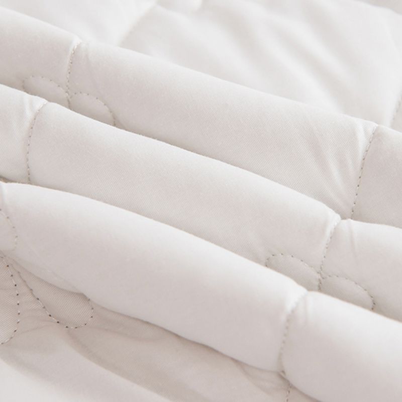 Quilted Fitted Sheet Solid Polyester Fade Resistant Non-Pilling White Fitted Sheet