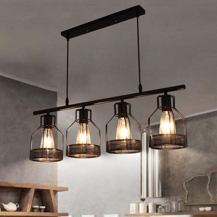 Metal Island Pendant Industrial Style Island Light Fixtures for Dining Room