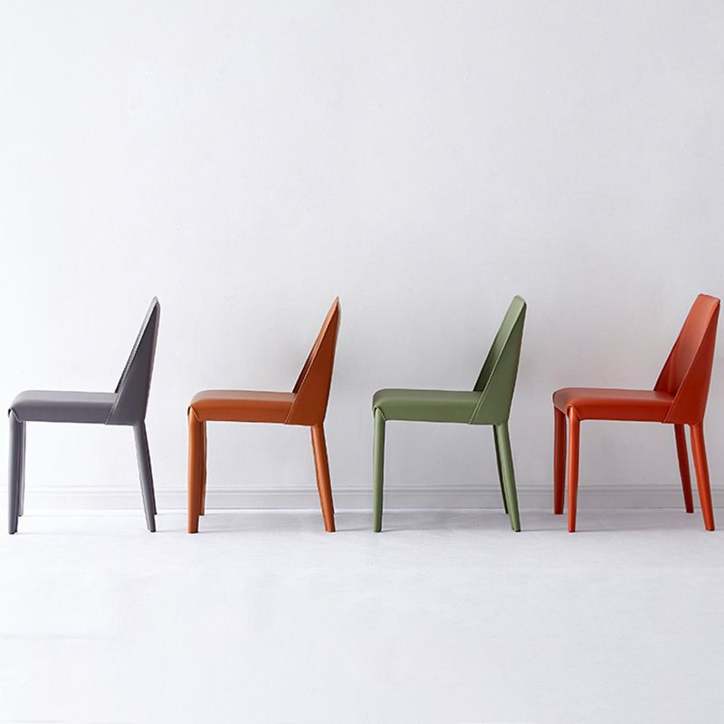 Faux Leather Armless Dining Chairs Contemporary Home Side Chair