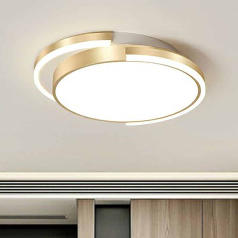 Gouden Ronde LED Inbouwarmatuur Eenvoud Acryl Plafondverlichting voor Slaapkamer
