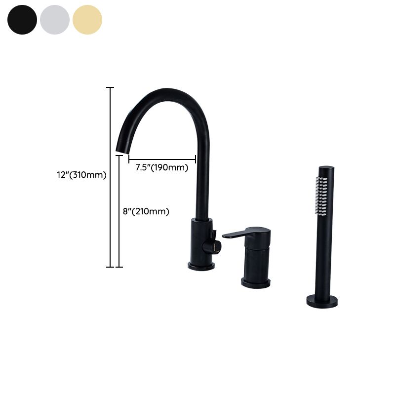 Modern Deck Mounted Tub Faucet Trim Metal Tub Faucet Trim with Hose