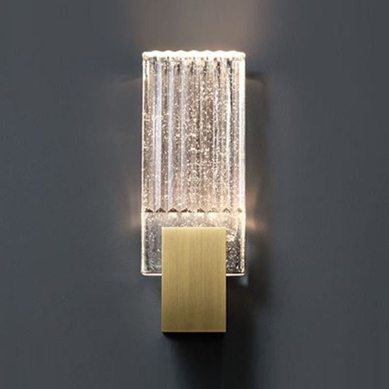 Iron and Crystal Wall Lighting Fixture in Gold LED Post Modern Wall Sconce