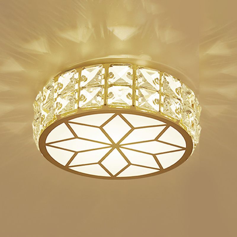 Geometric Ceiling Lamp Modern Iron 1 Light Flush Mount with Hole 2-3.5'' Dia for Aisle