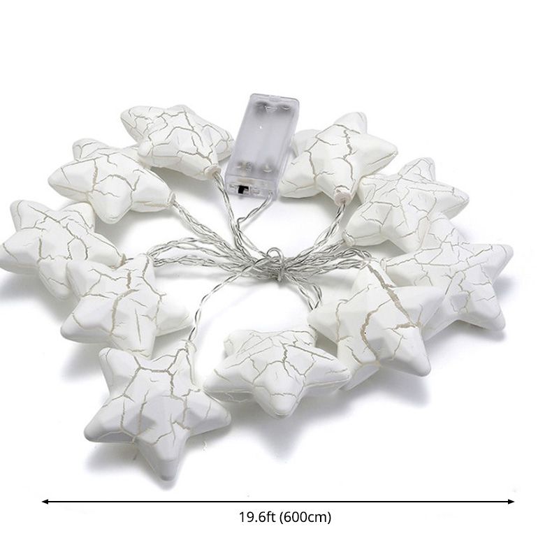 Nordic Crackled Star Shaped String Light Plastic Bedroom LED Light Strip