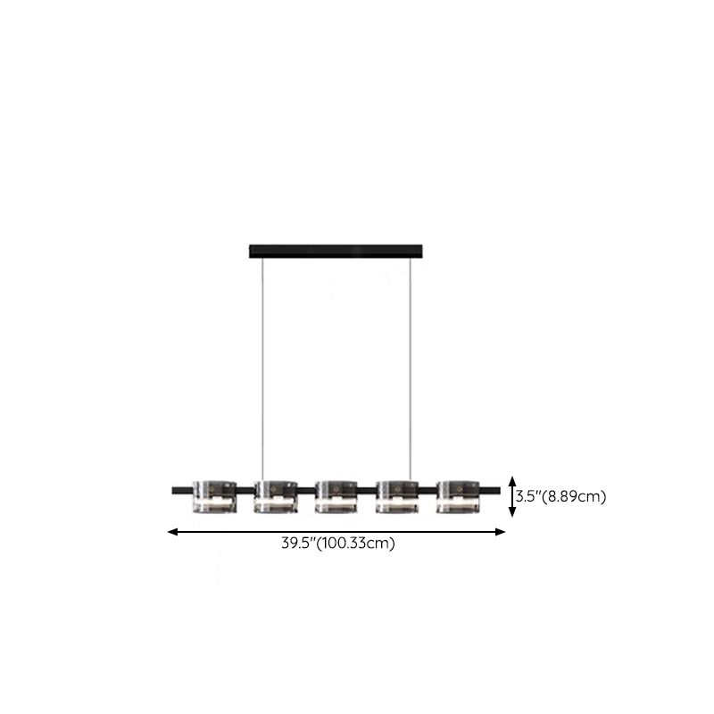 1 Light Chandelier Lighting Fixtures Modern Glass Hanging Lamp Kit in Black