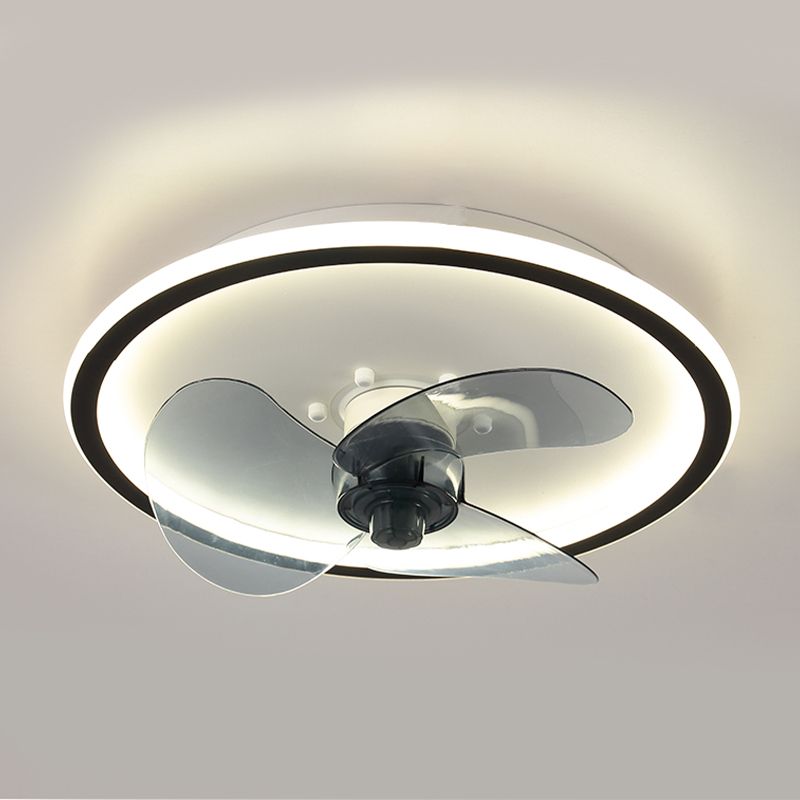 1-Light Ceiling Fan Light Modern Style Metal Ceiling Fan Lighting for Bedroom