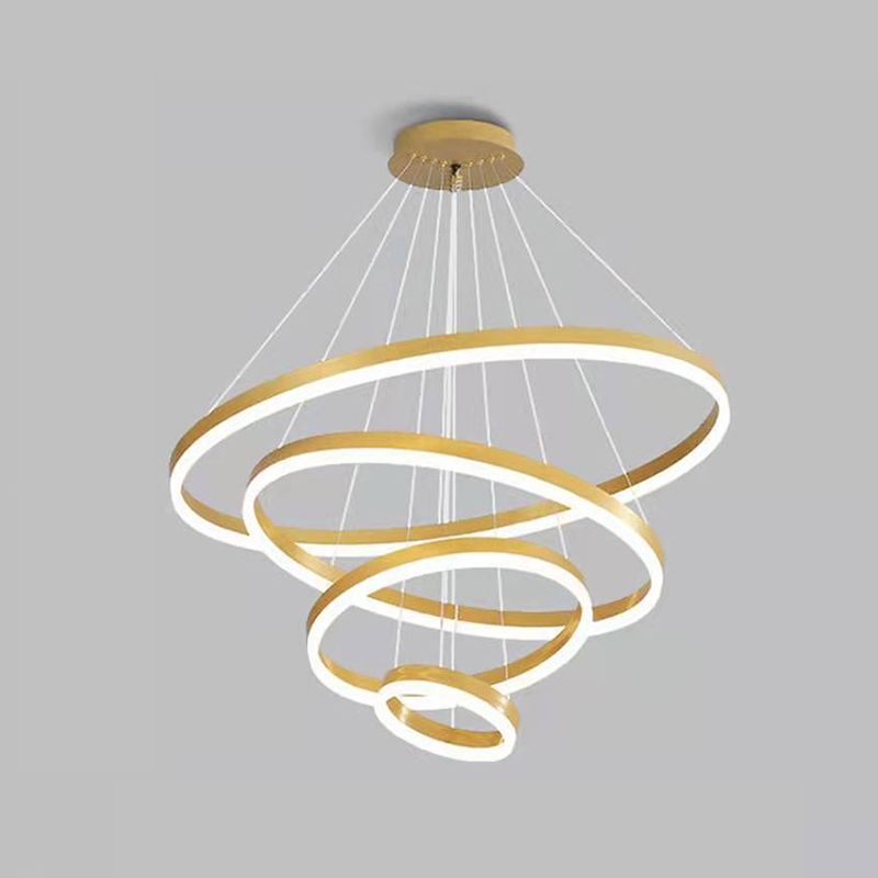 Modern Ring Gold Chandelier Light Fixtures Restaurant Hanging Chandelier for Sitting Room