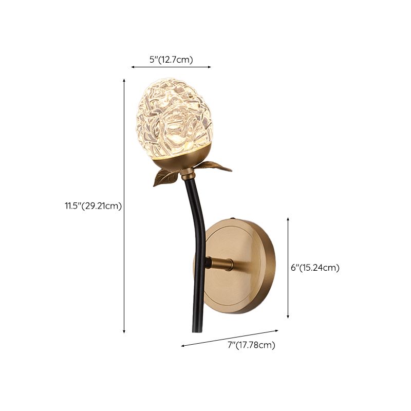 1 Light Wall Mount Light Fixture Modern Wall Mounted Lighting in Gold