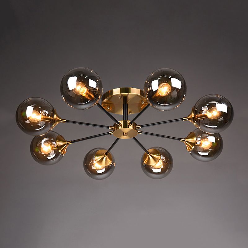 Eigentijdse bol spoeling licht armatuur glas spoelbevestiging plafondlicht in goud