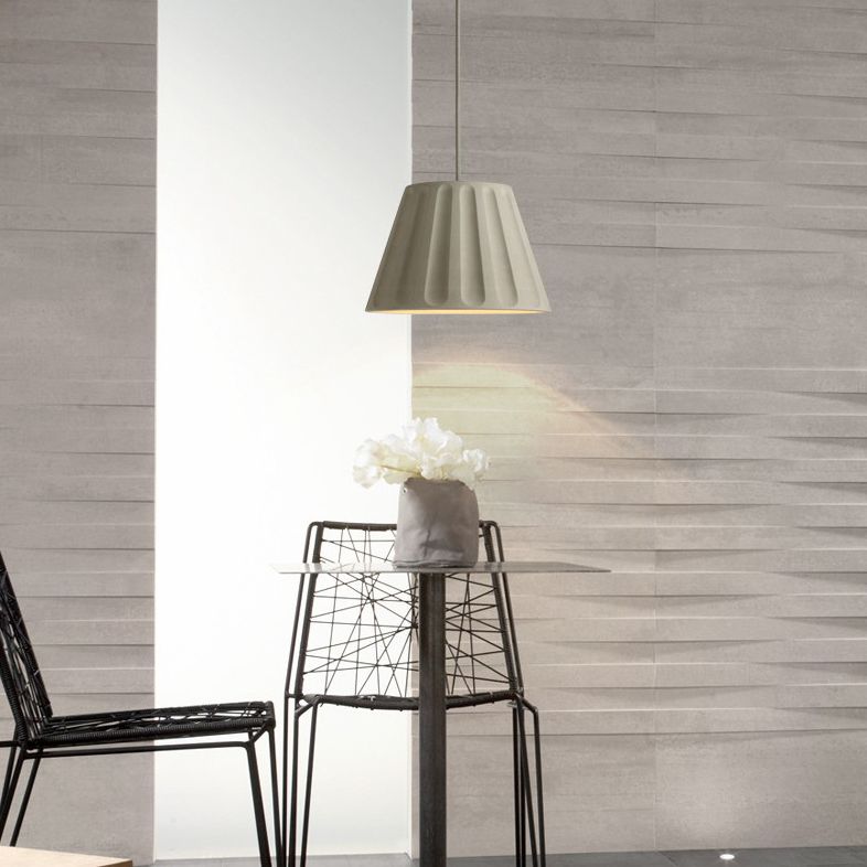 Cement Shaded Suspension Lighting Nordic 1 Head Grey Pendant Light for Dining Room