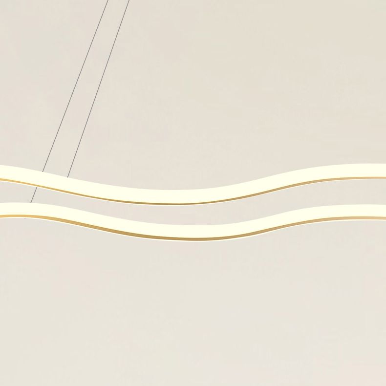 Metal Wavy Island Pendant Light Modern Style LED Island Lighting Fixture for Dinning Room