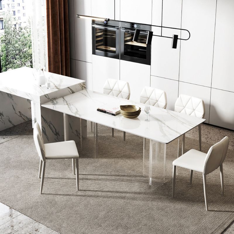 Modern Rectangle Sintered Stone Table Set 1/4/5/6/7/8 Pieces Dining Set