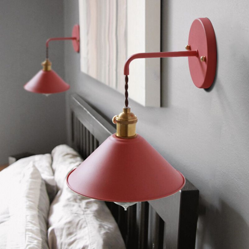 Nordic Style Wall Mount Light Cone Shape Colorful Wall Lamp for Living Room